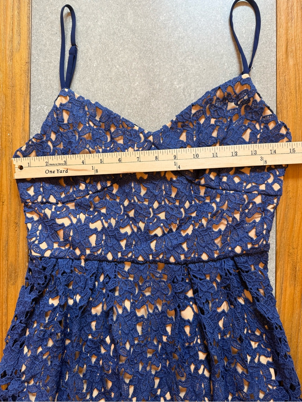 Toby Heart Ginger x Love Indie Navy Crochet Lace Midi Dress Medium NWT - Picture 9 of 12